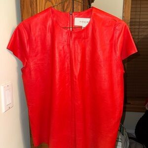 Coach Leather Orange Top Size Large